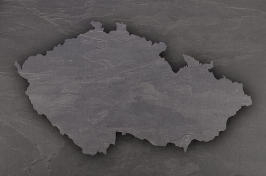 Map of Czech Republic on dark slate