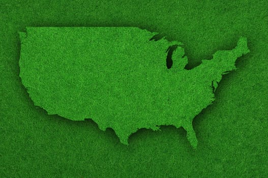 Map of USA on green felt