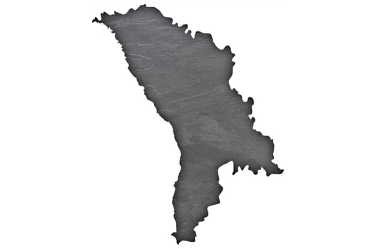 Map of Moldova on dark slate