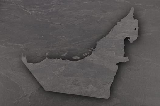 Map of United Arab Emirates on dark slate