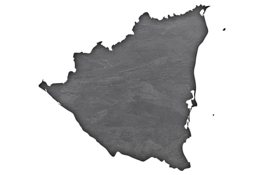 Map of Nicaragua on dark slate