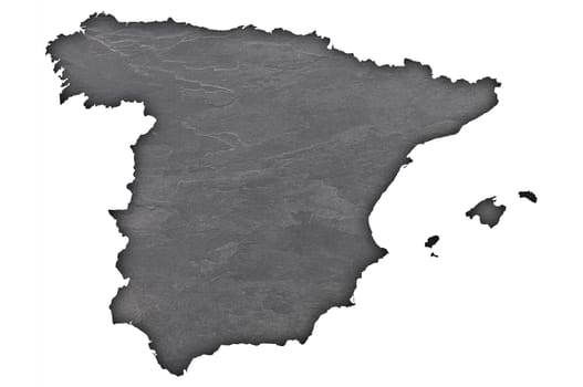 Map of Spain on dark slate