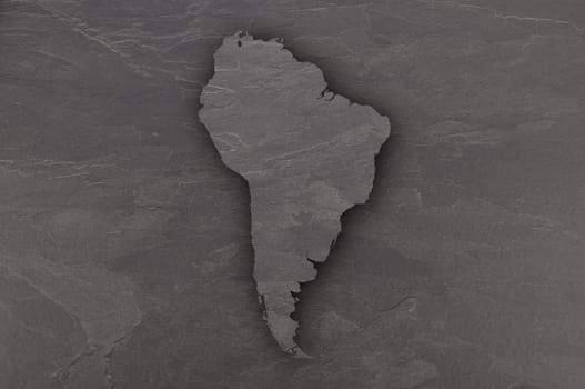 Map of South America on dark slate