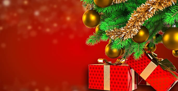 Closeup view photography of beautiful holdiay Christmas decor in home interior.