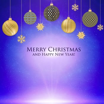 New year christmas background with glow and glare - illustration