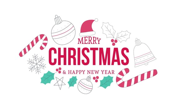 New year christmas background with holiday elements - illustration
