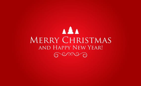 Panoramic red Christmas background with holiday elements - Vector illustration