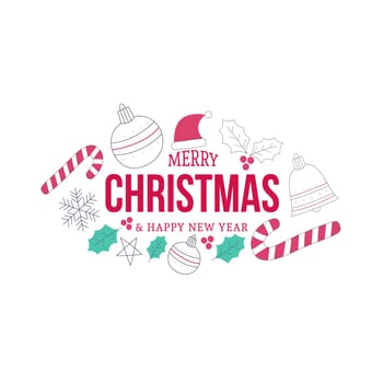 New year christmas background with holiday elements - illustration