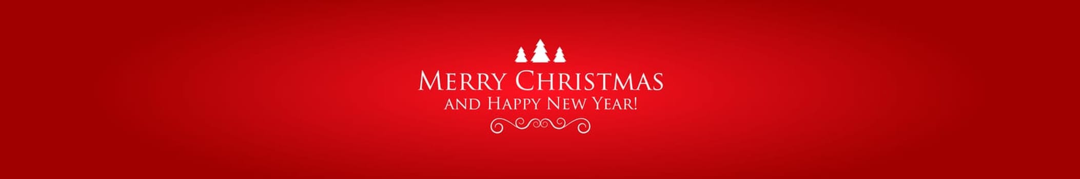Panoramic red Christmas background with holiday elements - Vector illustration