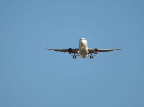 Beautiful photo of a plane landing at the airport taking land