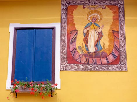 Window and Sun clock in Bavaria