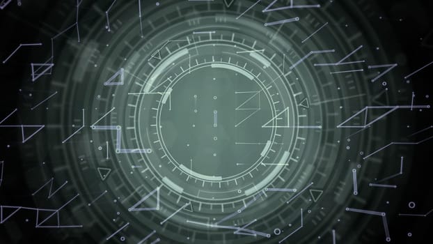 Abstract 3D illustration - vivid modern abstract background of moving hud or ui circles, science concept