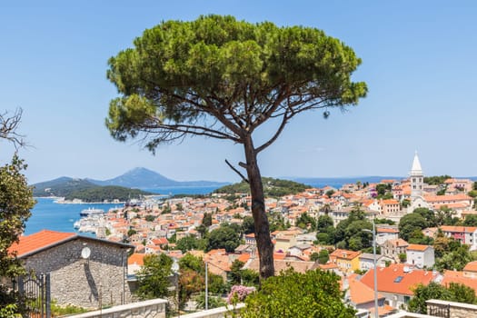 Panoramic view of traditional old seaside town of Mali Losinjn, Croatia, Mediterranean, Europe.