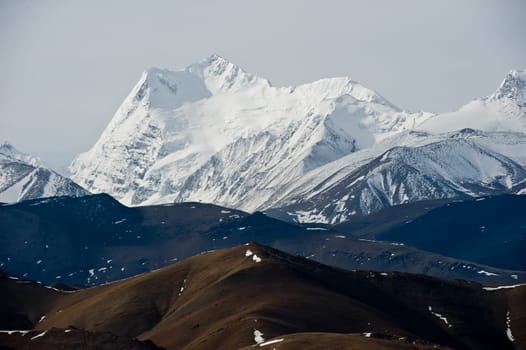 Mountains of the Himalayas, young beautiful high mountains of Tibet.