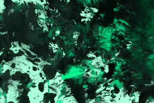 pretty shabby teal, sea-green randomly painted canvas, fabric with color paint spots and blots texture for use as background.
