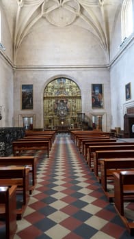 Segovia, Spain - 22 - September - 2020: Beautiful interior view of Gothic Segovia Cathedral