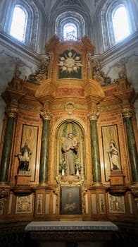 Segovia, Spain - 22 - September - 2020: Beautiful interior view of Gothic Segovia Cathedral