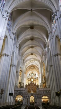 Toledo, Spain - 24 - september - 2020: Interior view of Toledo cathedral in historic medieval city