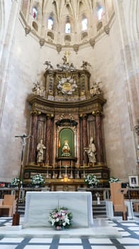 Segovia, Spain - 22 - September - 2020: Beautiful interior view of Gothic Segovia Cathedral