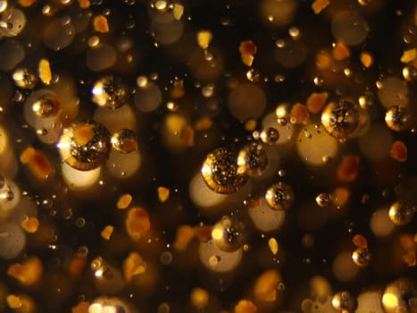 Gold balls bubbles abstract macro different ways colors