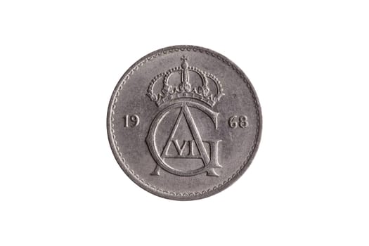 Sweden coin 10 Ore  Gustaf VI cut out and isolated on a white background