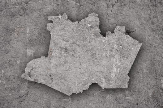 Map of Amazonas on weathered concrete