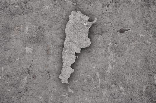Map of Argentina on weathered concrete