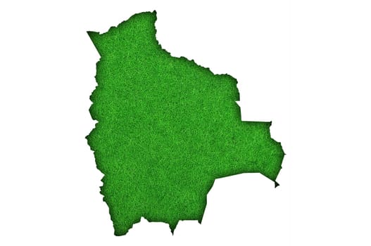 Map of Bolivia on green felt