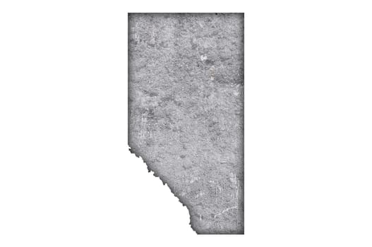 Map of Alberta on weathered concrete