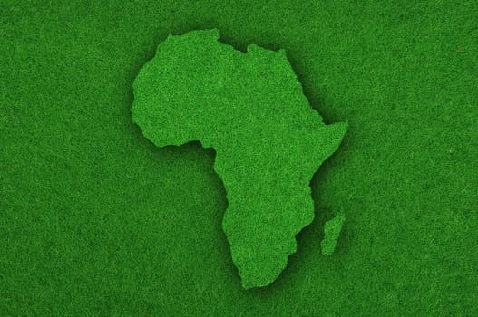 Map of Africa on green felt