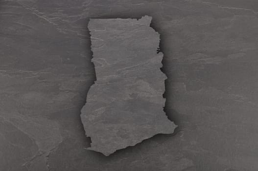 Map of Ghana on dark slate