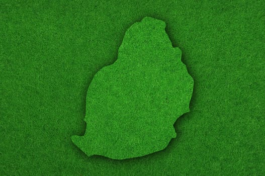 Map of Mauritius on green felt
