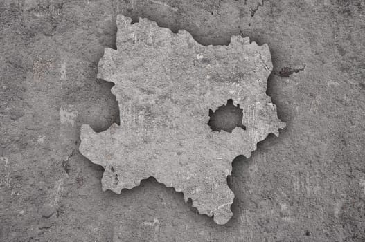 Map of Lower Austria on weathered concrete