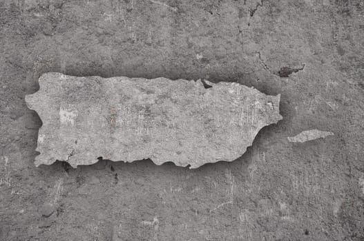 Map of Puerto Rico on weathered concrete