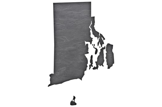 Map of Rhode Island on dark slate