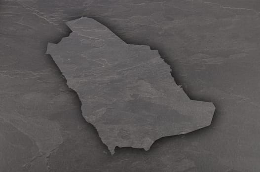 Map of Saudi Arabia on dark slate