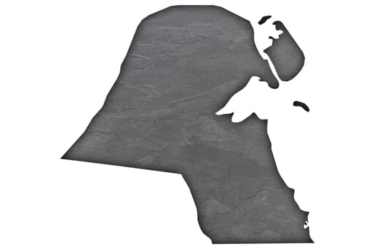 Map of Kuwait on dark slate