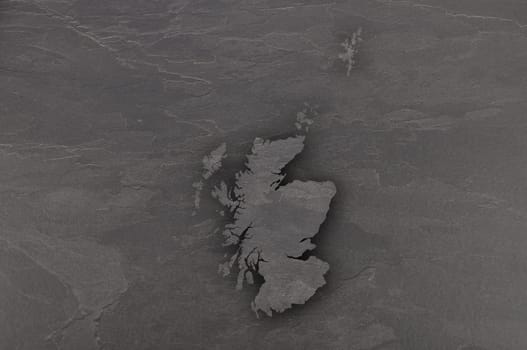 Map of Scotland on dark slate