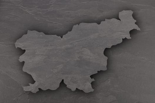 Map of Slovenia on dark slate