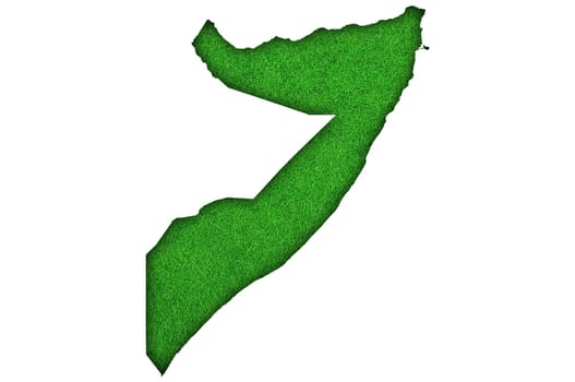 Map of Somalia on green felt