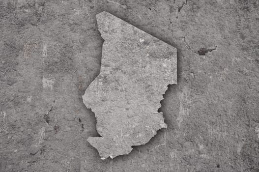 Map of Chad on weathered concrete