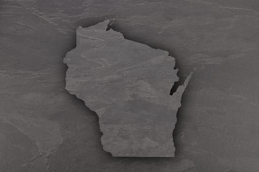 Map of Wisconsin on dark slate
