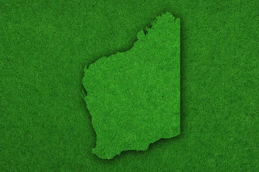 Map of Western Australia on green felt