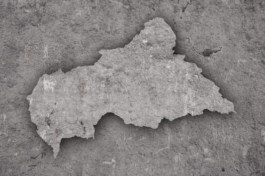 Map of Central African Republic on weathered concrete
