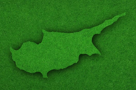 Map of Cyprus  on green felt
