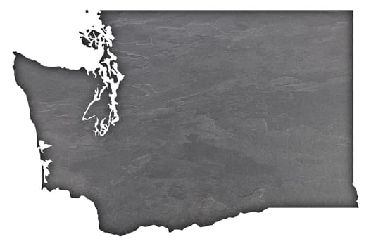 Map of Washington on dark slate