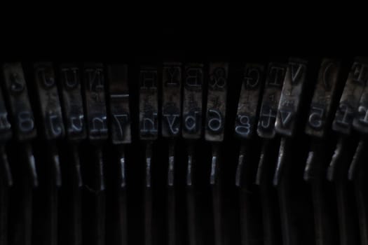 Old Typewriter machine forgotten old dirty black