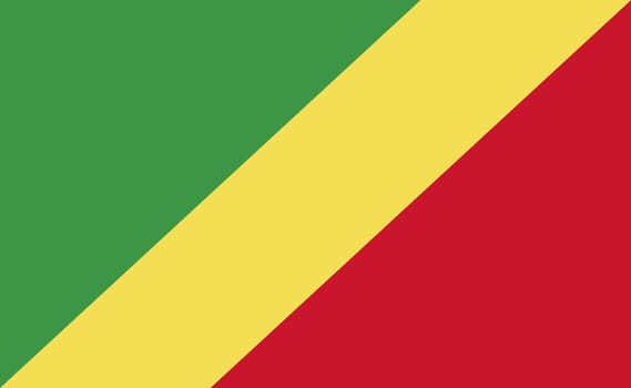 Congo national flag in exact proportions - Vector illustration