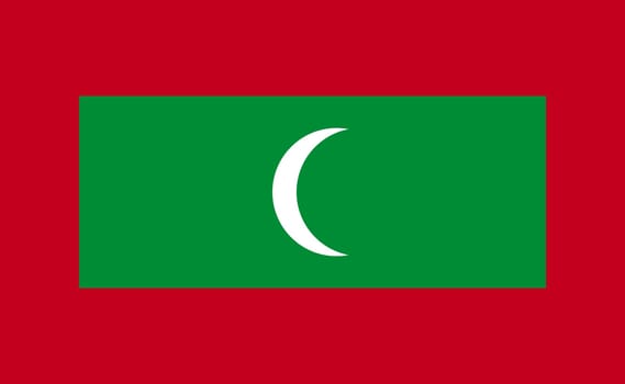Maldives national flag in exact proportions - Vector illustration