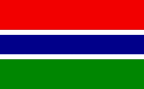 Gambia national flag in exact proportions - Vector illustration
